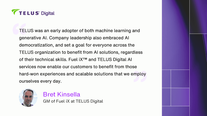 TELUS Digital Fuel iX Bret Kinsella quote graphic