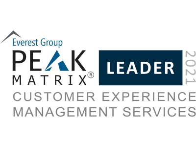 CXM Services 2021 - PEAK Matrix Award Logo - Leader