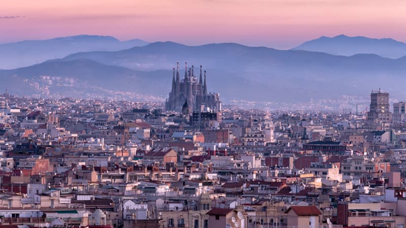 Photo of Barcelona's skyline and landscape