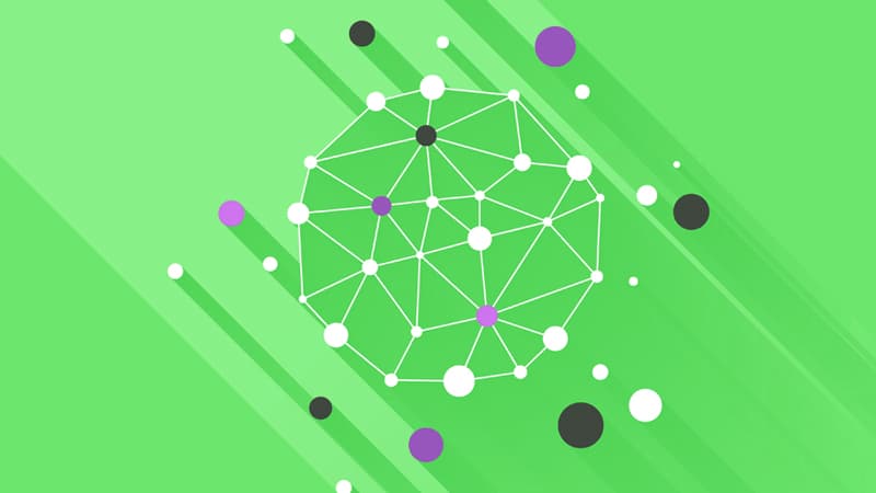 Illustration of connected dots, meant to represent governance in AI data collection.