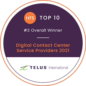 HFS Top 10: CX Services in the Pandemic Economy—The Best of the Best Service Providers award logo