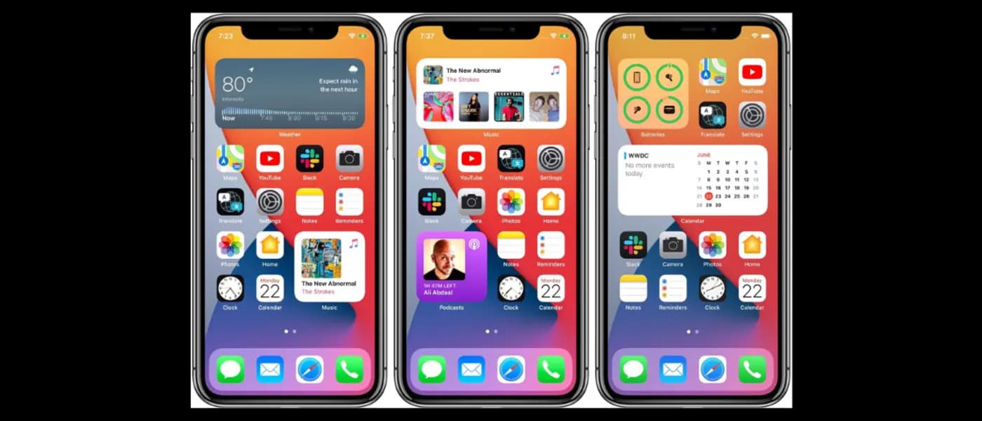 iOS 14 widgets on iphone