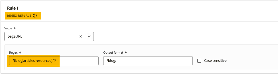 Adobe CJA regex replace