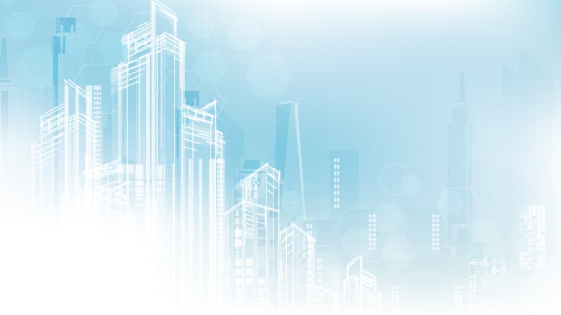 Illustration of buildings meant to convey construction