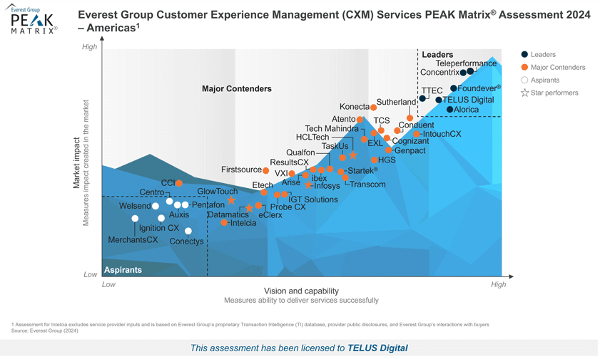 Everest Group CXM Peak Matrix 2024 Americas - Graph