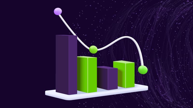 Green and purple bar graph
