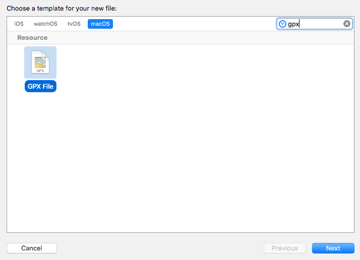 GPX file choose template