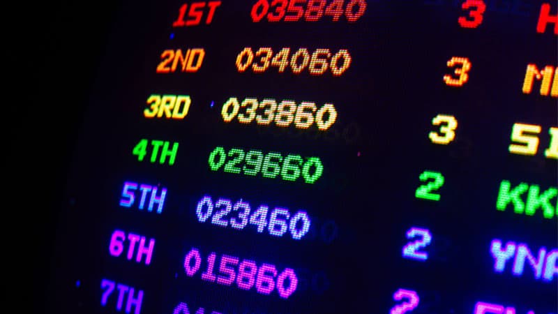 games high score screen