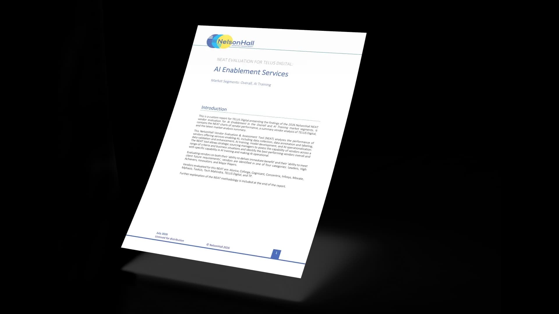 Nelson Hall NEAT Evaluation — AI Enablement CTA